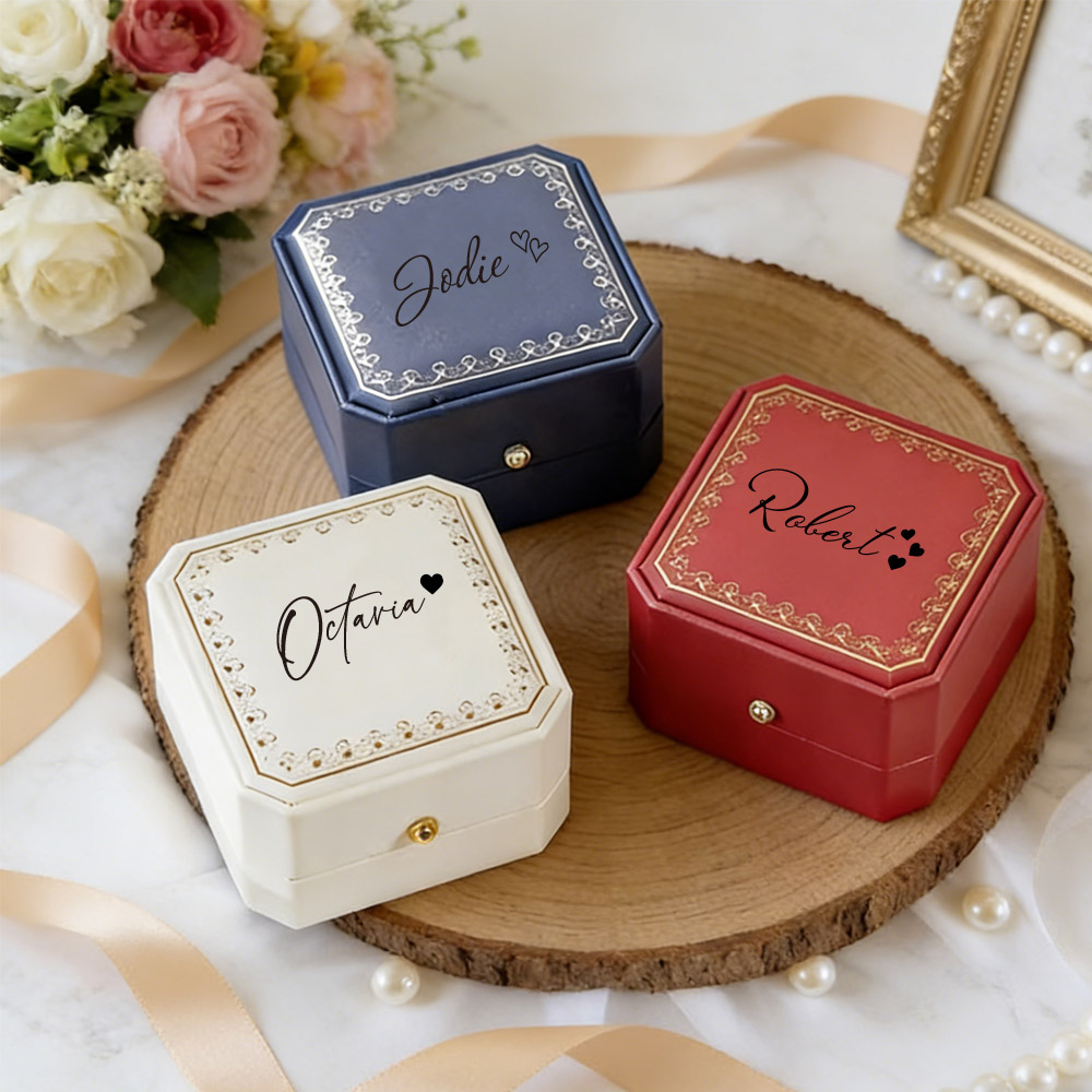 Jewelry Making Box - Kişiye Özel Suni Deri Yüzük Kutusu