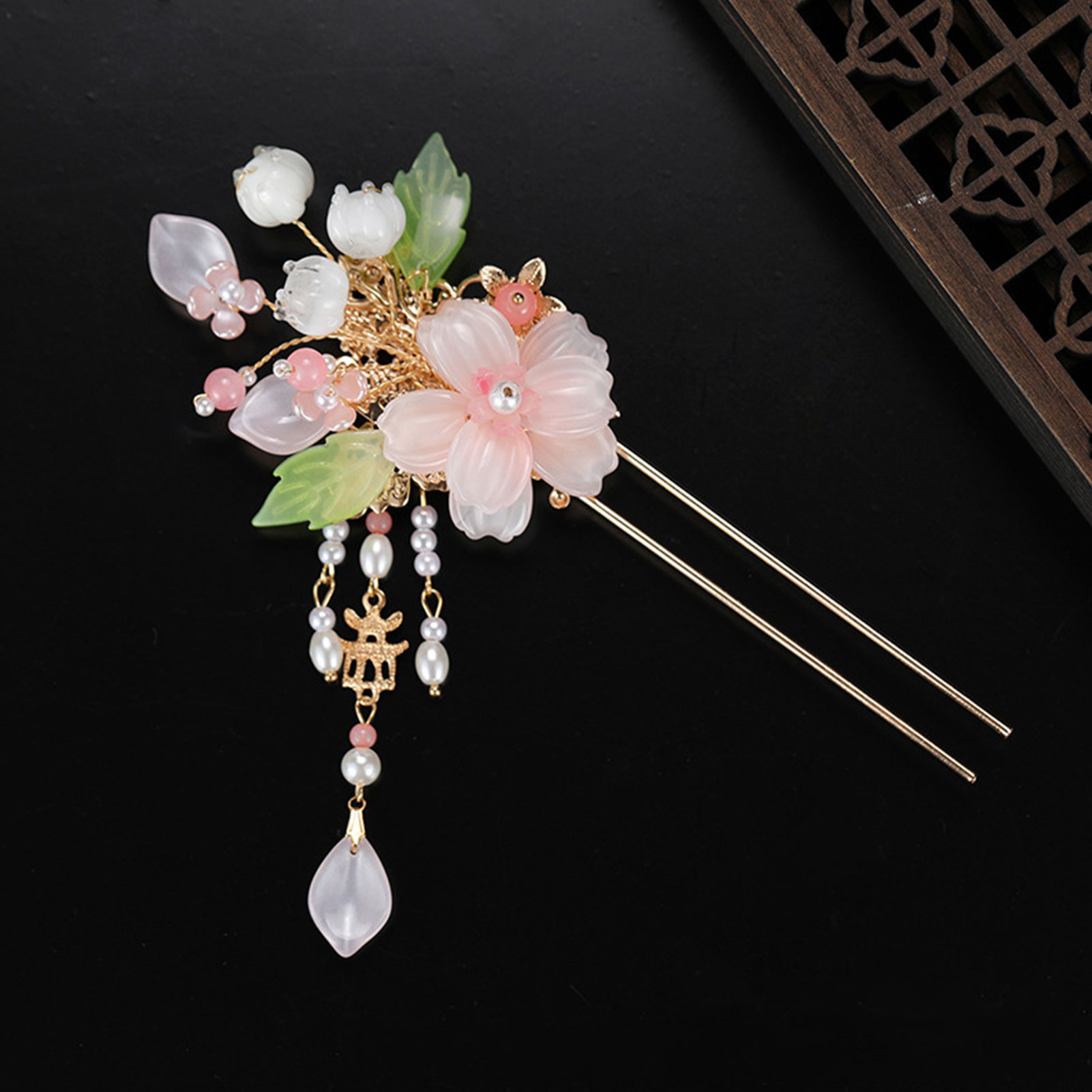 Jewelry Making Adults - Zarif Pembe Çiçekli Tokalar Retro Çin