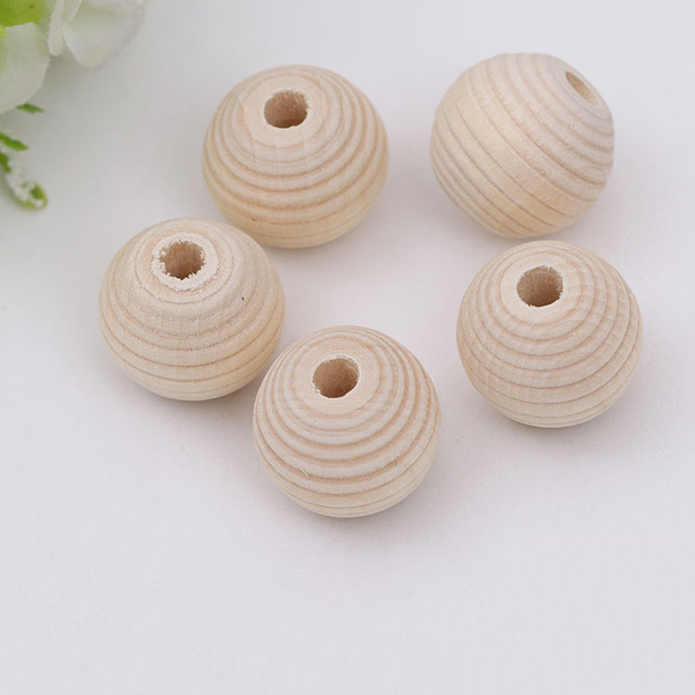 Jewelry Making Kits For Kids - 30 Adet Düz İplikli Ahşap Boncuk