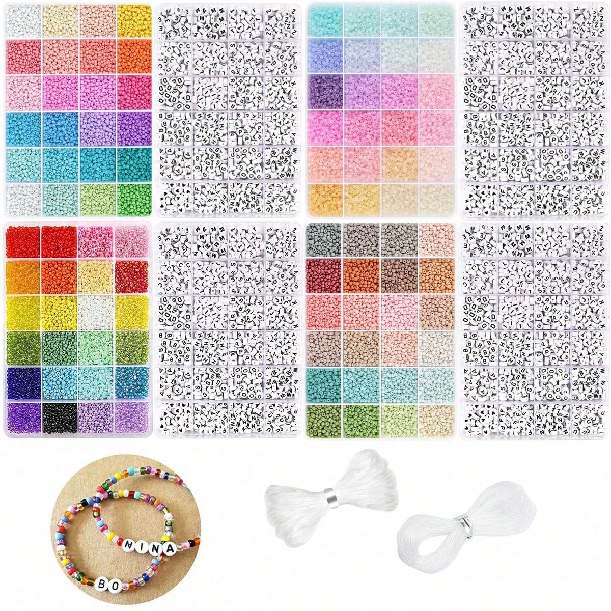 Jewelry Making Kits For Kids - 5760 adet 24 Bölmeli Kutu 3mm