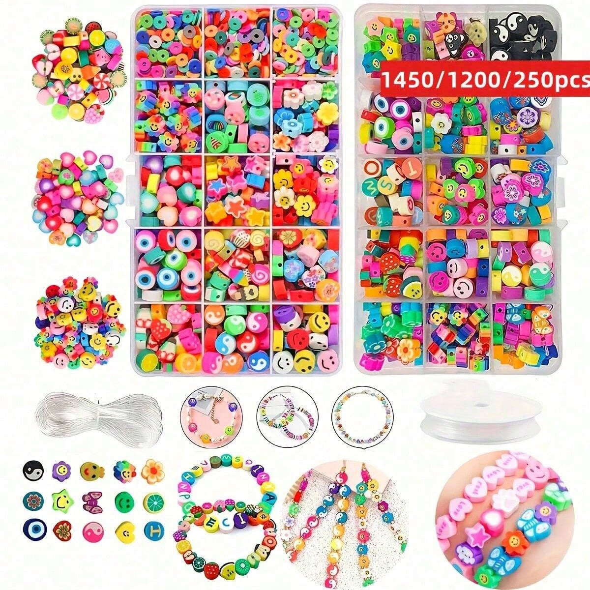 Jewelry Making Box - 1450/1200/250 adet Polimer Kil Boncuk Seti,