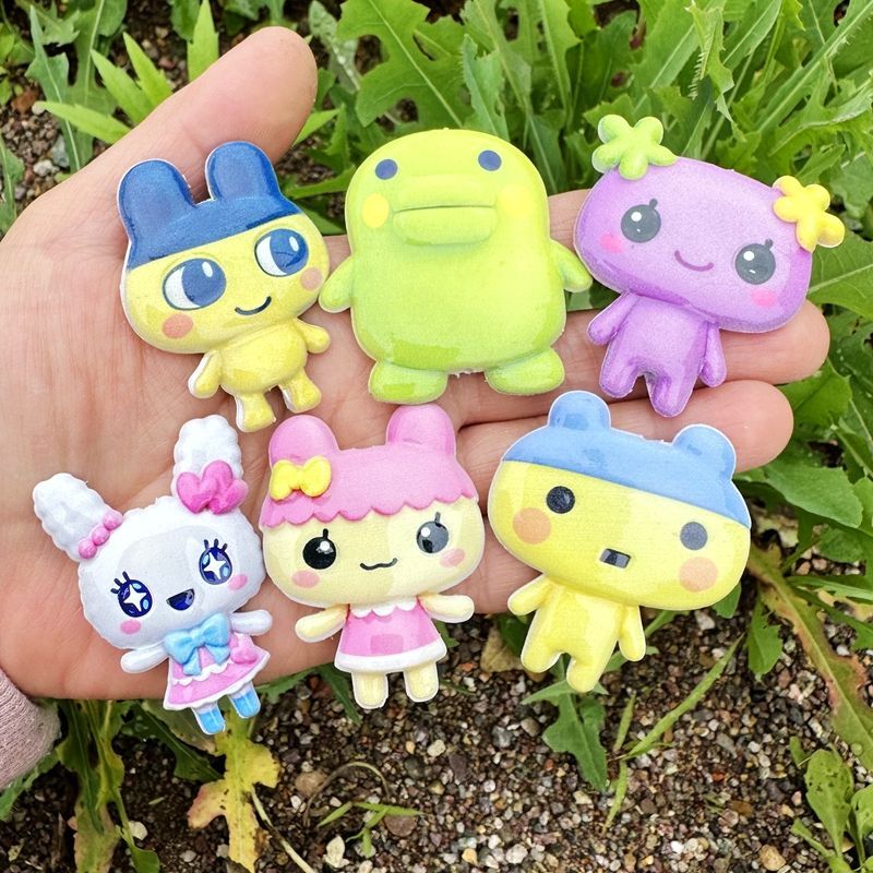 Jewelry Making Materials - 45mm Karikatür Tamagotchi çift taraflı baskılı