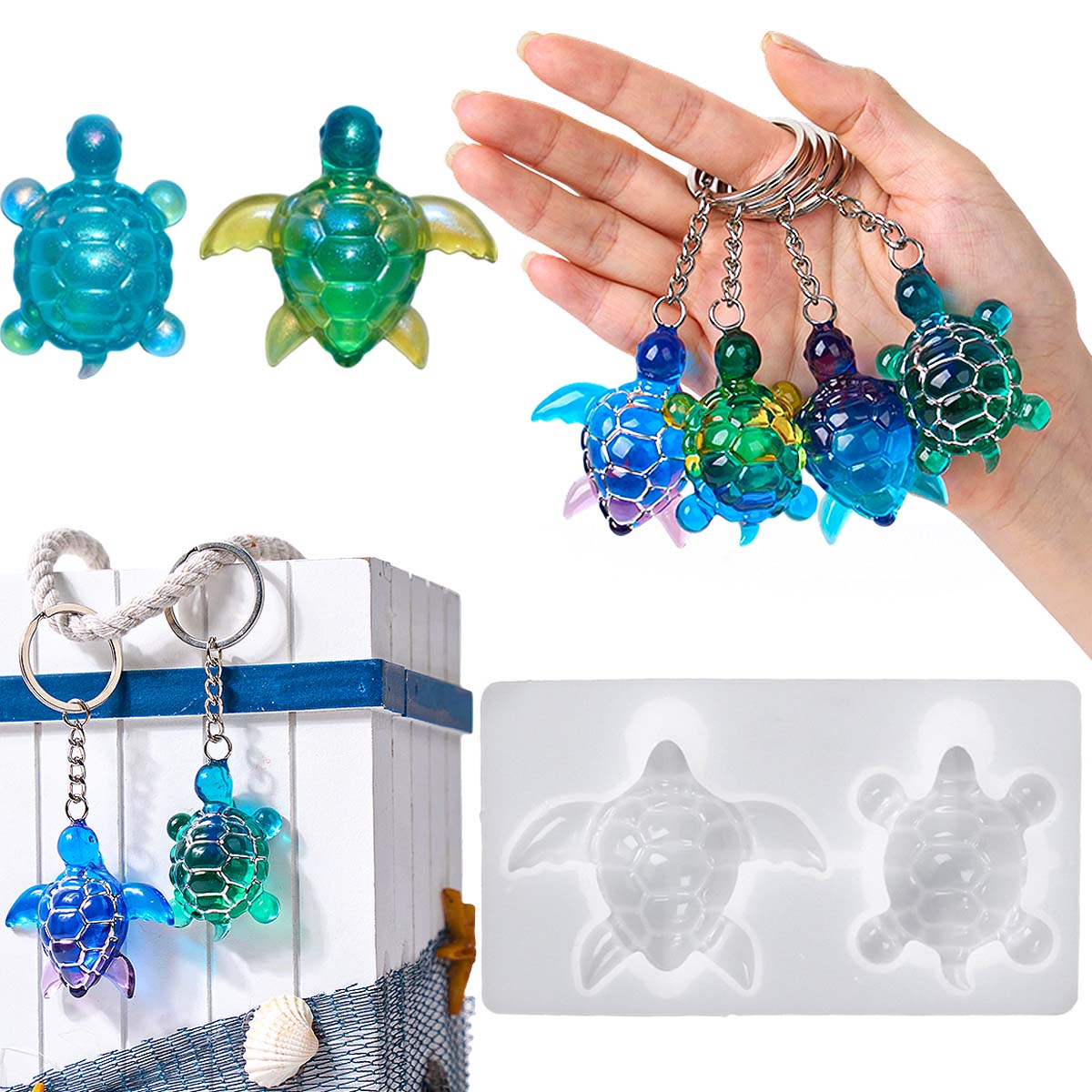Jewelry Making Mold - 3D Deniz Kaplumbağası Anahtarlık Silikon Kalıp