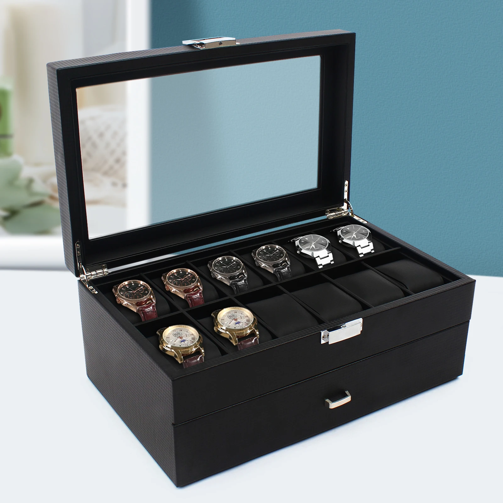 Jewelry Making Box - YENI 2 Katmanlar 24 Bölmeli Saat