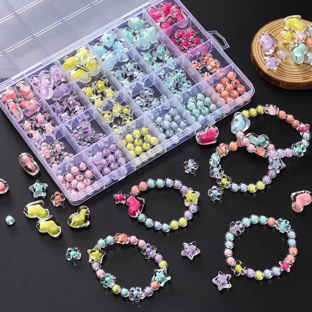 174 adet/kutu kalp akrilik bon - Jewelry Making Kits For Kids incelemesi ve fiyatı