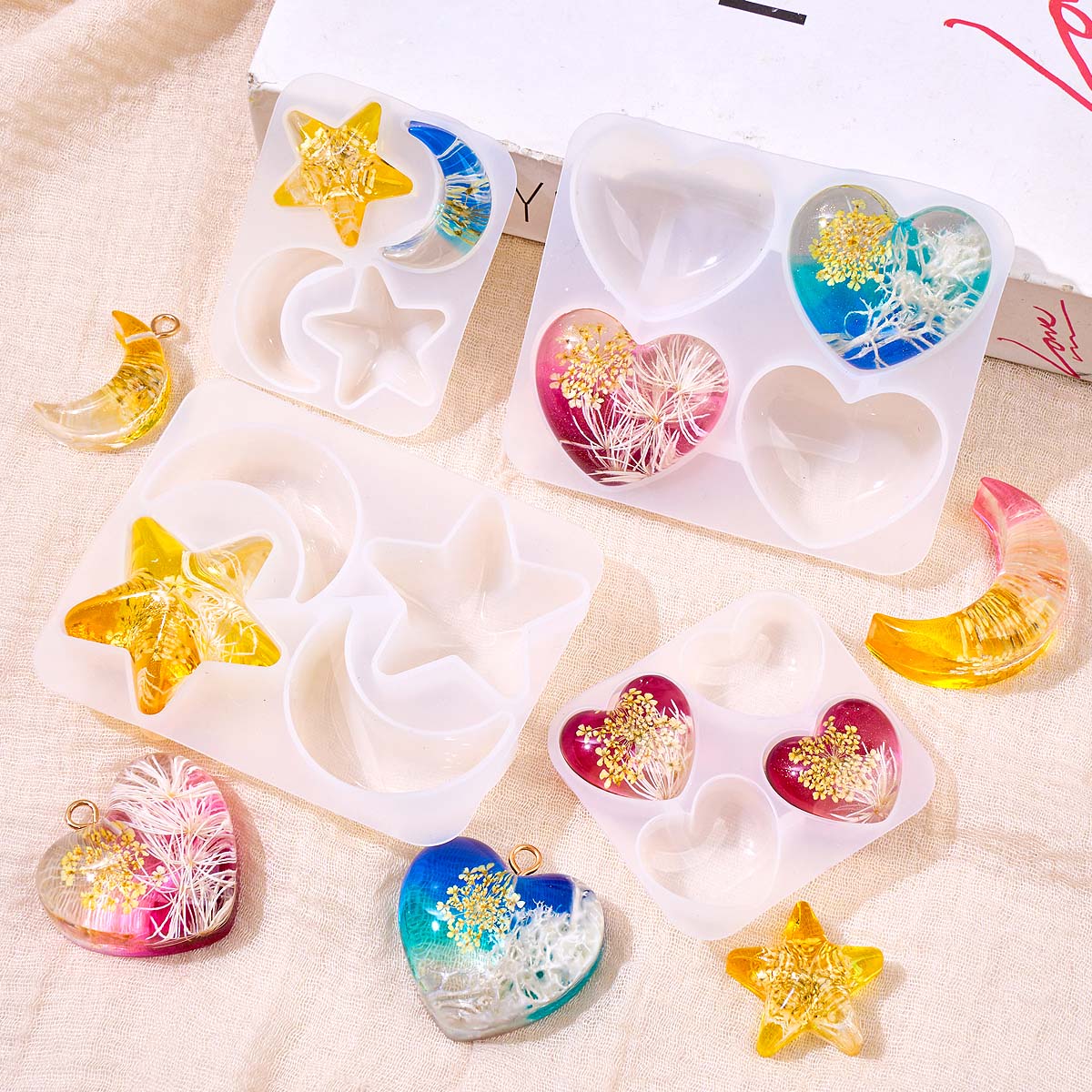Kalp Yıldız Ay Kolye silikon k - Jewelry Making Mold incelemesi ve fiyatı