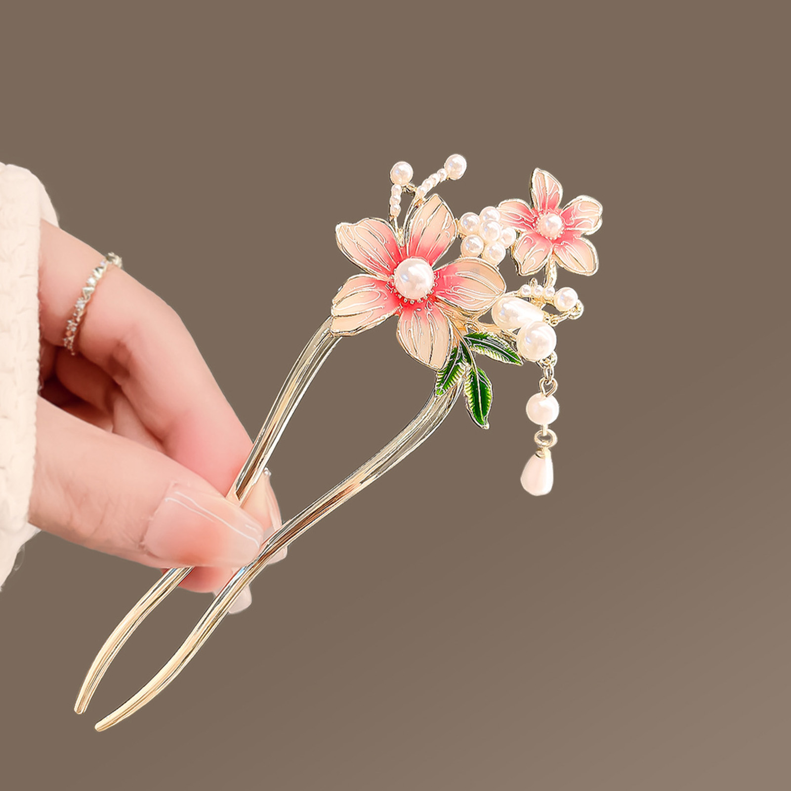 Zarif Pembe Çiçek Saç Tokası U - Jewelry Making Adults incelemesi ve fiyatı
