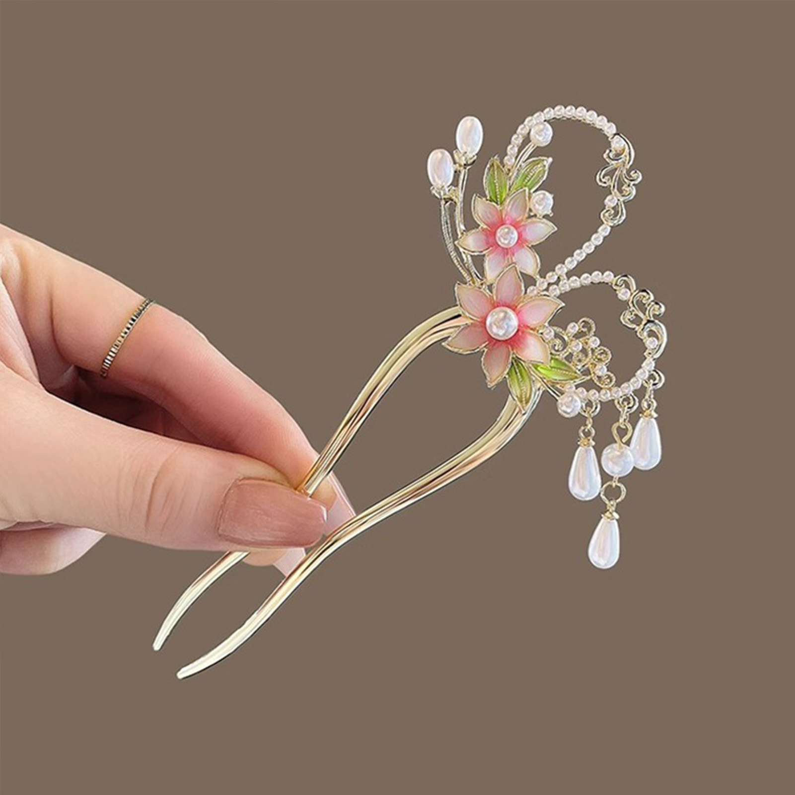 Zarif Pembe Çiçek Saç Tokası U - Jewelry Making Adults incelemesi ve fiyatı